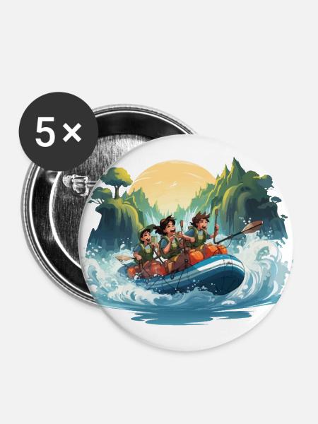 Die Rapids Raiders - Buttons groß 56 mm (5er Pack) - Weiß