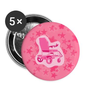 Disability Isn’t Inability – E-Rollstuhl Button mi - Buttons groß 56 mm (5er Pack) - Weiß - Vorne