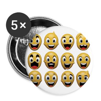 Les expressions idiotes - Lot de 5 grands badges (56 mm) - blanc - Devant