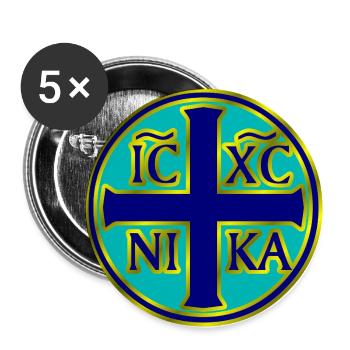 IC XC NIKA symbol - Buttons large 2.2''/56 mm (5-pack) - white - Front