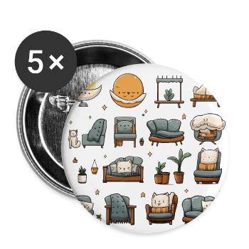 The Introverts Haven - Buttons large 2.2''/56 mm (5-pack) - white - Front