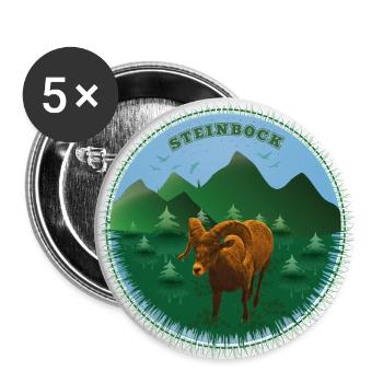 Am 2.Januar bin ich als Steinbock geboren worden. - Buttons groß 56 mm (5er Pack) - Weiß - Vorne