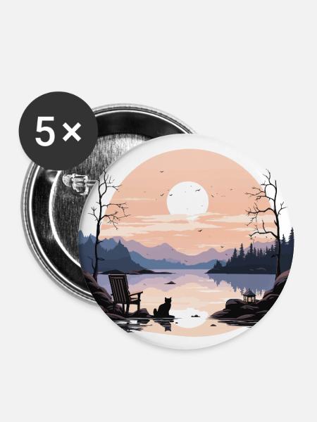 Die introvertierte Gelassenheit - Buttons groß 56 mm (5er Pack) - Weiß