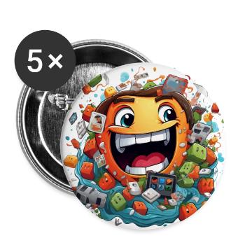 The Jokesters Humor Vault - Buttons large 2.2''/56 mm (5-pack) - white - Front