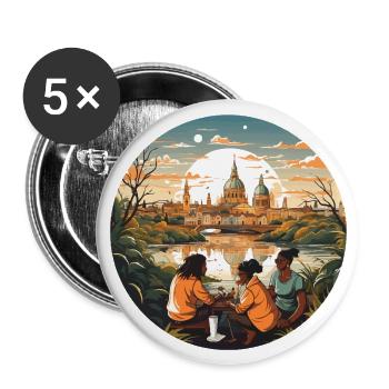 The Urban Adventurer - Buttons large 2.2''/56 mm (5-pack) - white - Front