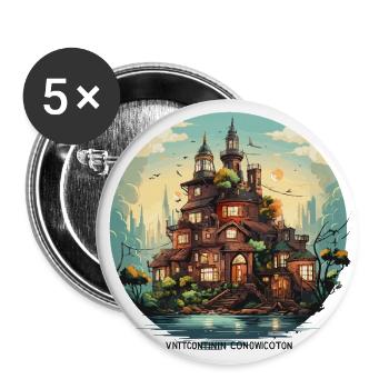 Die urbanen Chroniken - Buttons groß 56 mm (5er Pack) - Weiß - Vorne