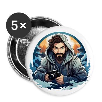 Master the Frame: Ausbildung zum visuellen Geschichtenerzähler - Buttons groß 56 mm (5er Pack) - Weiß - Vorne