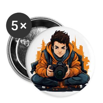 Capturer la société - Lot de 5 grands badges (56 mm) - blanc - Devant