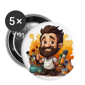 Artistic: Monthly Inspiration for Hobbyists - Buttons large 2.2''/56 mm (5-pack) - white - Front