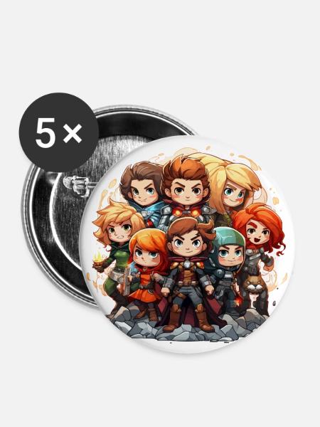 Außenseiter-Brigade - Buttons groß 56 mm (5er Pack) - Weiß
