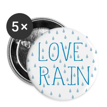 LOVE RAIN TYPO RAINDORPS - Buttons large 2.2''/56 mm (5-pack) - white - Front