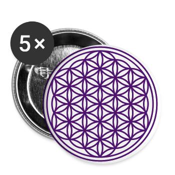 FLOWER OF LIFE - Buttons large 2.2''/56 mm (5-pack) - white - Front