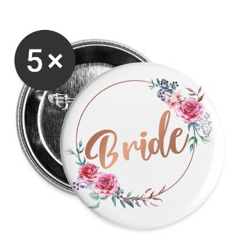 Bride JGA - Buttons groß 56 mm (5er Pack) - Weiß - Vorne