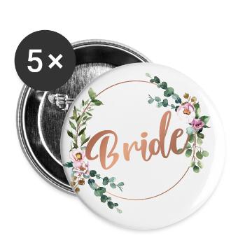 Bride JGA - Buttons groß 56 mm (5er Pack) - Weiß - Vorne