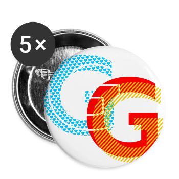 Buchstabe G - Buttons groß 56 mm (5er Pack) - Weiß - Vorne