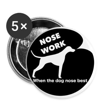 Nose Work Black logo - Buttons large 2.2''/56 mm (5-pack) - white - Front