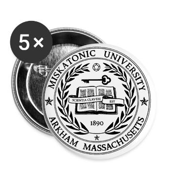 Miskatonic University - Buttons groß 56 mm (5er Pack) - Weiß - Vorne