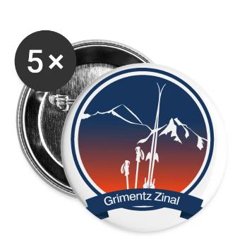 Grimentz Zinal Alpes Suisse leewarddesign - Buttons groß 56 mm (5er Pack) - Weiß - Vorne