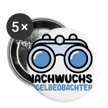 Vogelbeobachter Vögel Beobachten Baby Junge Kind - Buttons groß 56 mm (5er Pack) - Weiß - Vorne
