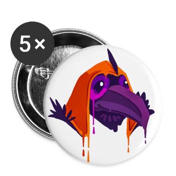 Ein Schönes und Lustiges Kenku Vogel Design - Buttons groß 56 mm (5er Pack) - Weiß - Vorne