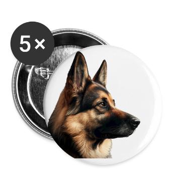 Beau chien - Lot de 5 grands badges (56 mm) - blanc - Devant