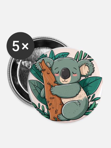 Koalas Startseite - Buttons groß 56 mm (5er Pack) - Weiß