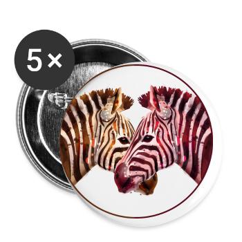 Zebra Loving Art - Buttons large 2.2''/56 mm (5-pack) - white - Front