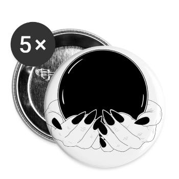 Magische Hexenkugel - Buttons groß 56 mm (5er Pack) - Weiß - Vorne