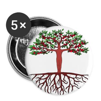 Homme-Arbre - Lot de 5 grands badges (56 mm) - blanc - Devant