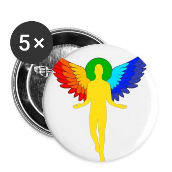 Homme-Ange (mate) - Lot de 5 grands badges (56 mm) - blanc - Devant