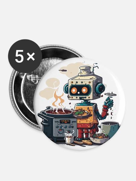 Robo Chef - Buttons groß 56 mm (5er Pack) - Weiß