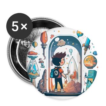 Botanische Schönheit: Pflanzenwunder - Buttons groß 56 mm (5er Pack) - Weiß - Vorne