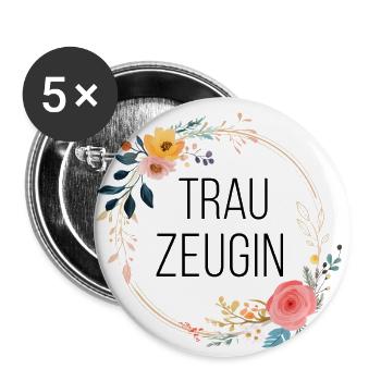 Trauzeugin! personalisierbar - Buttons groß 56 mm (5er Pack) - Weiß - Vorne