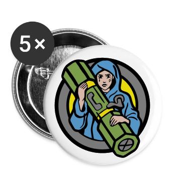 Saint NLAW launcher Ukraine War resisstance symbol - Buttons large 2.2''/56 mm (5-pack) - white - Front