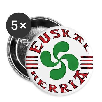 Basque Country - Buttons large 2.2''/56 mm (5-pack) - white - Front