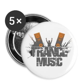 Trance music dj - Buttons large 2.2''/56 mm (5-pack) - white - Front
