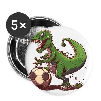 Dino Soccer Star - Lot de 5 grands badges (56 mm) - blanc - Devant