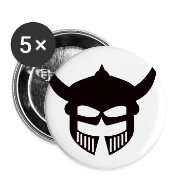 Casque Barbarian Silhouettes - Montrez la férocité - Lot de 5 grands badges (56 mm) - blanc - Devant
