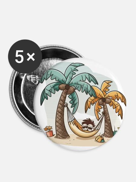 Der Entspannungs-Guru - Buttons groß 56 mm (5er Pack) - Weiß