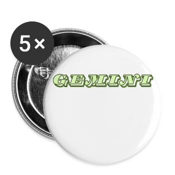 Logo "Gémeaux" - Lot de 5 grands badges (56 mm) - blanc - Devant