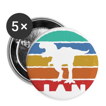 JAN - Schöner Jungen Name mit Dinosaurier - Buttons groß 56 mm (5er Pack) - Weiß - Vorne