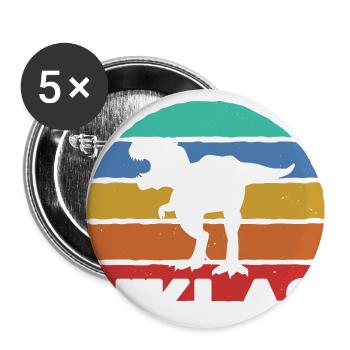 NIKLAS - Beautiful boy name with dinosaur - Buttons large 2.2''/56 mm (5-pack) - white - Front