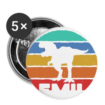 EMIL - Beautiful boy name with dinosaur - Buttons large 2.2''/56 mm (5-pack) - white - Front