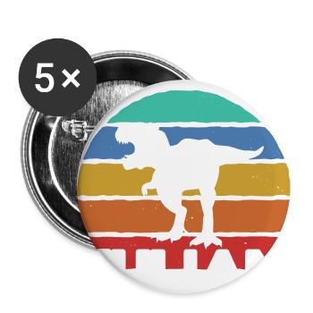 JULIAN - Beautiful boy name with dinosaur - Buttons large 2.2''/56 mm (5-pack) - white - Front