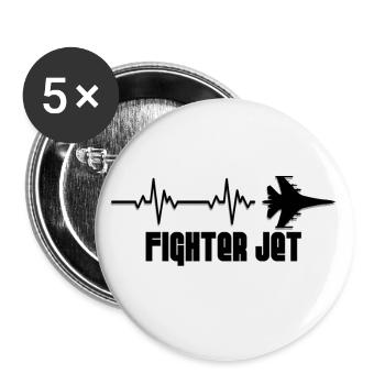 Avion de chasse heartbeat - Lot de 5 grands badges (56 mm) - blanc - Devant