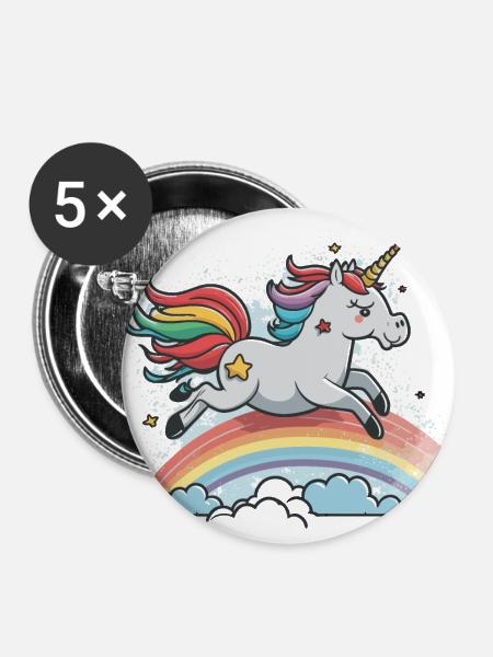 Traumland-Abenteuer - Buttons groß 56 mm (5er Pack) - Weiß