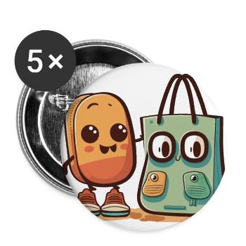 Die Strandfreunde - Buttons groß 56 mm (5er Pack) - Weiß - Vorne
