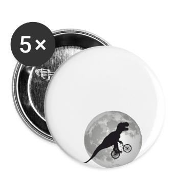 JAN - Schöner Jungen Name mit Dinosaurier - Buttons groß 56 mm (5er Pack) - Weiß - Vorne