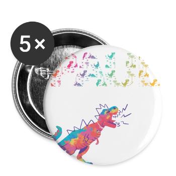 PAUL - Beautiful boy name with dinosaur - Buttons large 2.2''/56 mm (5-pack) - white - Front