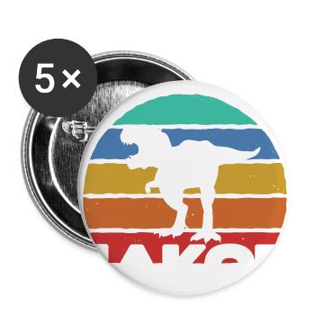 JAKOB - Beautiful boy name with dinosaur - Buttons large 2.2''/56 mm (5-pack) - white - Front